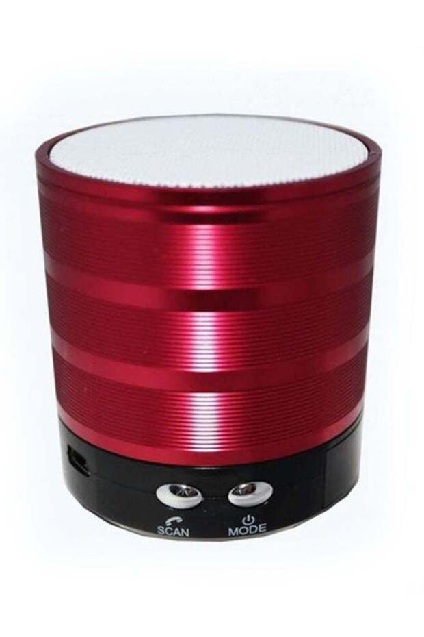 مكبر صوت لاسلكي بتقنية البلوتوث مع ميكروفون حر اليدين وFM باللون الأحمر - 1