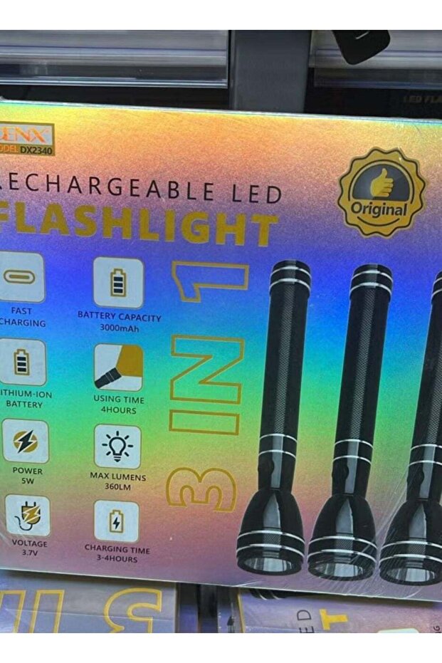 مصباح يدوي LED قابل لإعادة الشحن - 1