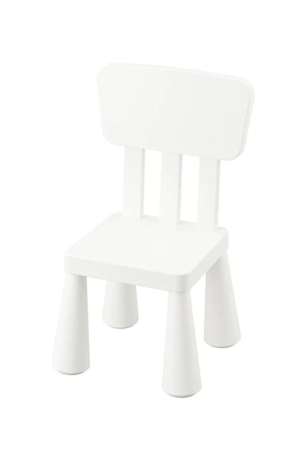 كرسي بلاستيكي خفيف الوزن باللون الأبيض - 1