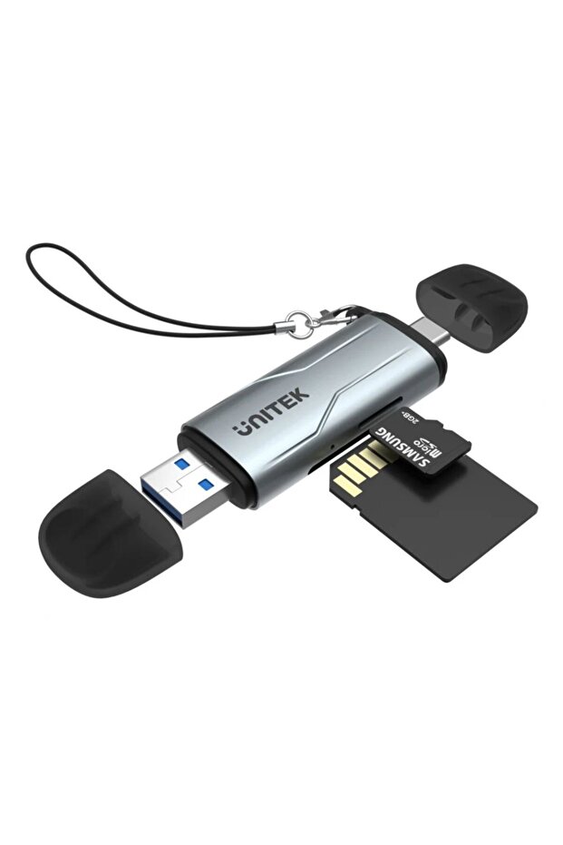 2-in-1 SD Card Reader – 5Gbps, Dual Access, Plug & Play, Space Grey | R1010A - 2