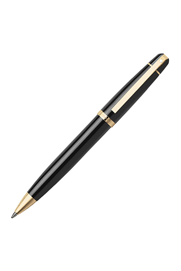 500 Glossy Black Gold Trim Ball Pen