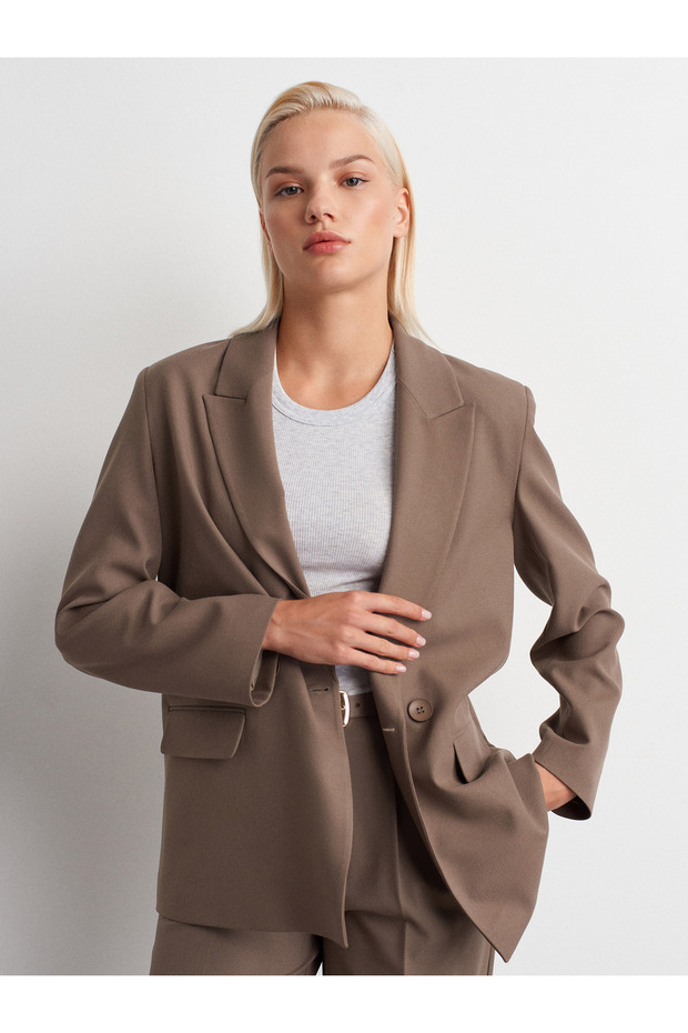 60767 Blazer Ceket-Vizon - 3