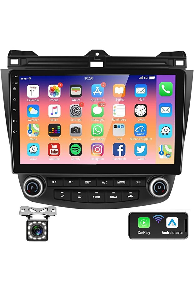 Android Car Stereo for Honda Accord 2003-2007 6+128GB AHD Camera