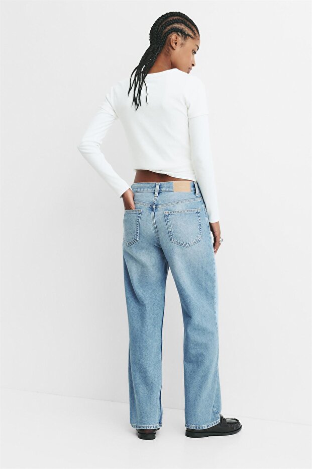 Çapraz belli düz kesim jean - 2