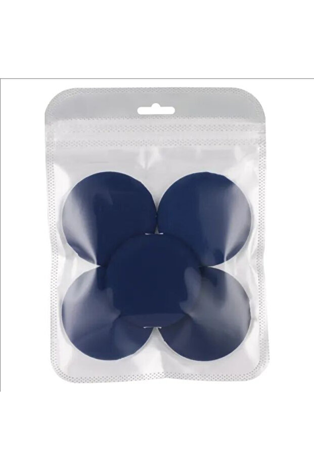 عبوة من 5 قطع من إسفنجة MJ Mini Round Air Cushion Puff Thin Lightweight Foundation Foam جافة ورطبة للاستخدام المزدوج