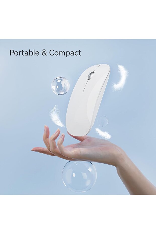 Bluetooth Mouse, Rechargeable Wireless Mouse, Silent Tri-Mode Wireless Mouse (Dual Bluetooth 5.1 + 2 - 6