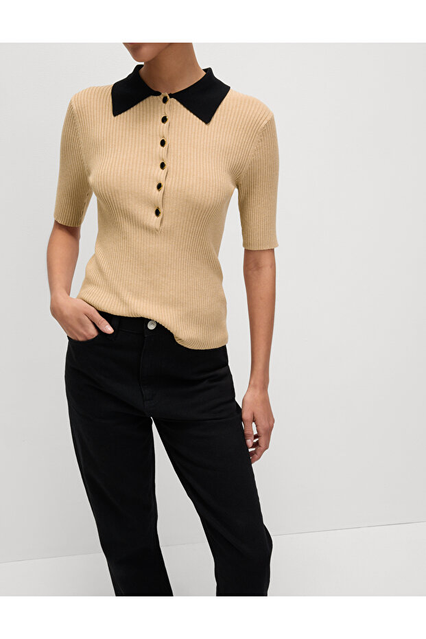 Soft Touch Yaka Detaylı Triko Üst - 2