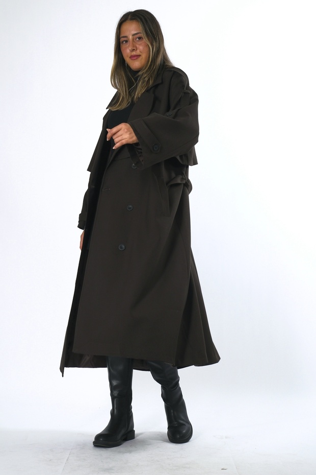 Kadın Oversize Astarlı Trenç - 6