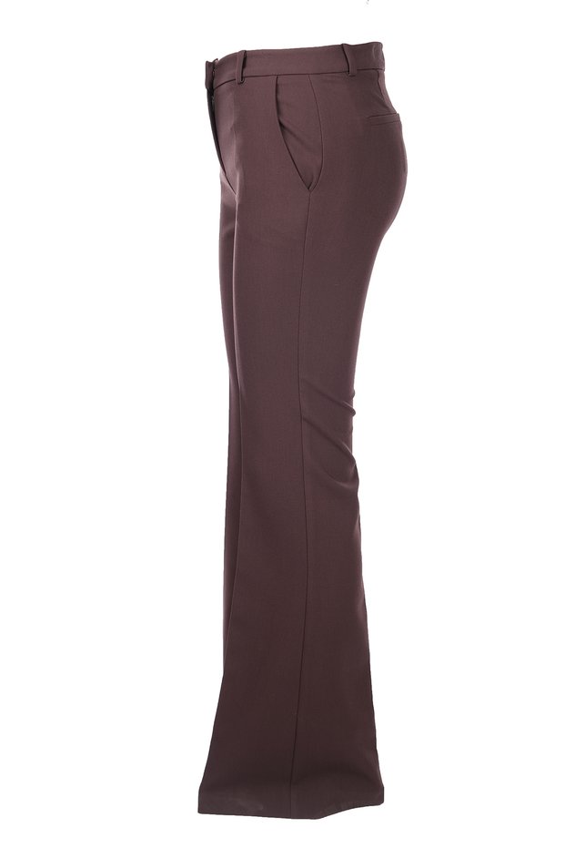 Women's Minimalist High Waist Midi Bell Bottom Pants - Casual & Work
