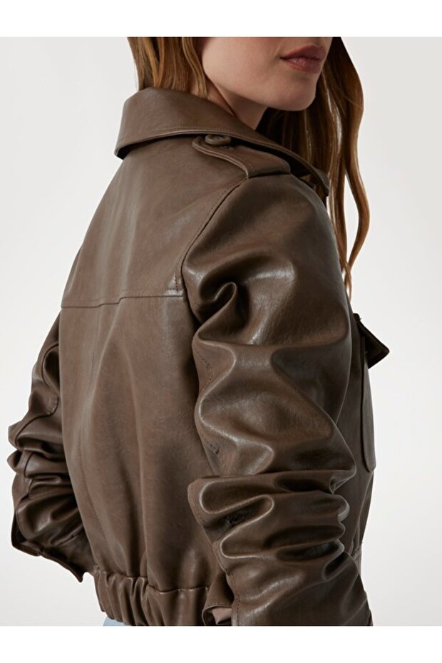 Dora Kadın Biker Ceket - 5