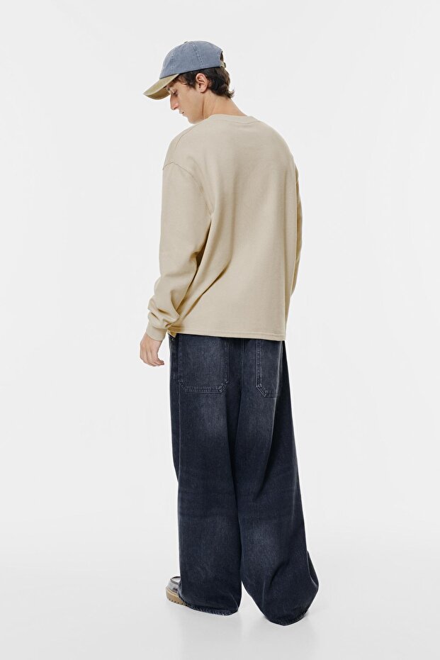 Basic uzun kollu sweatshirt - 4