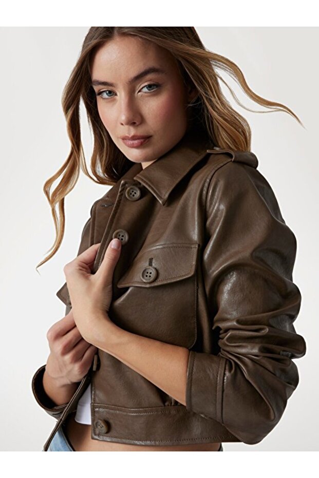 Dora Kadın Biker Ceket - 4