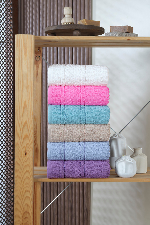 50X90 Berru 6-Piece Hand & Face Towel Set Cotton, 100% Cotton