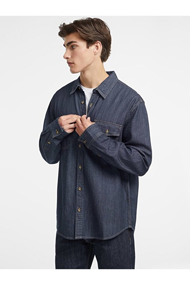 Jeans Erkek Regular Fit Denim Gömlek - 5