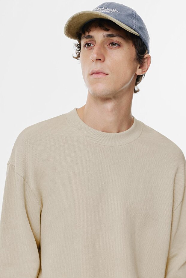 Basic uzun kollu sweatshirt - 5