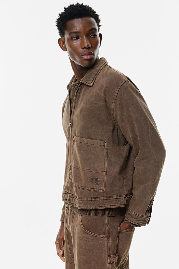 Kahverengi worker Ceket - 3