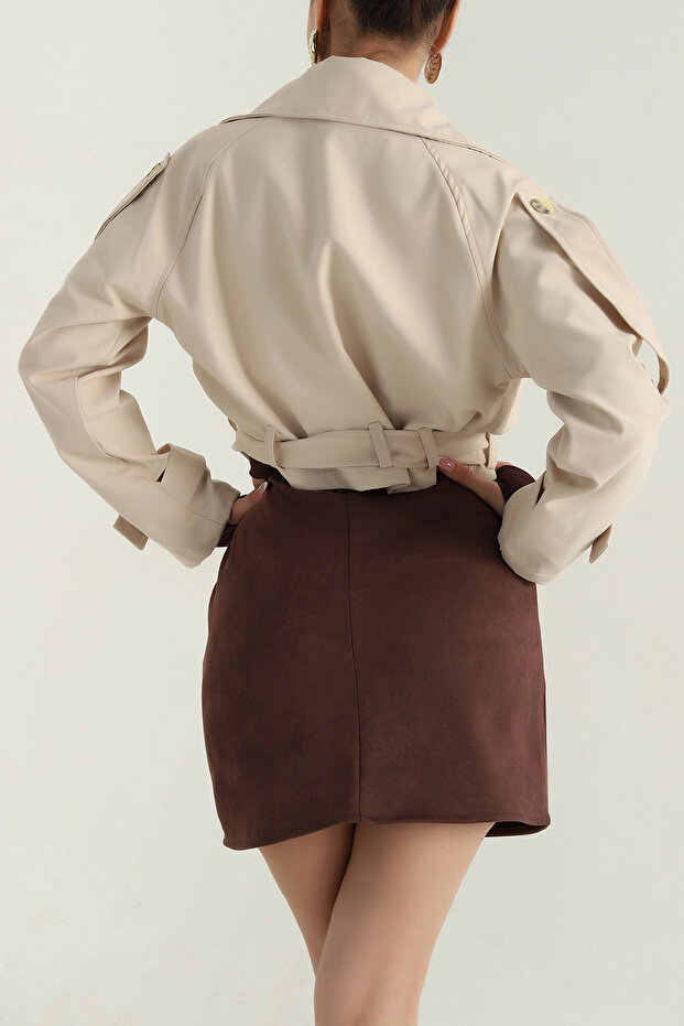 Kadın Düğmeli Soft Mont - 4