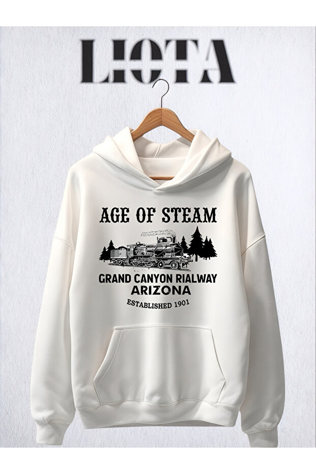 سويت شيرت من القطن مطبوع عليه Age Of Steam مقاس كبير مكون من 3 خيوط