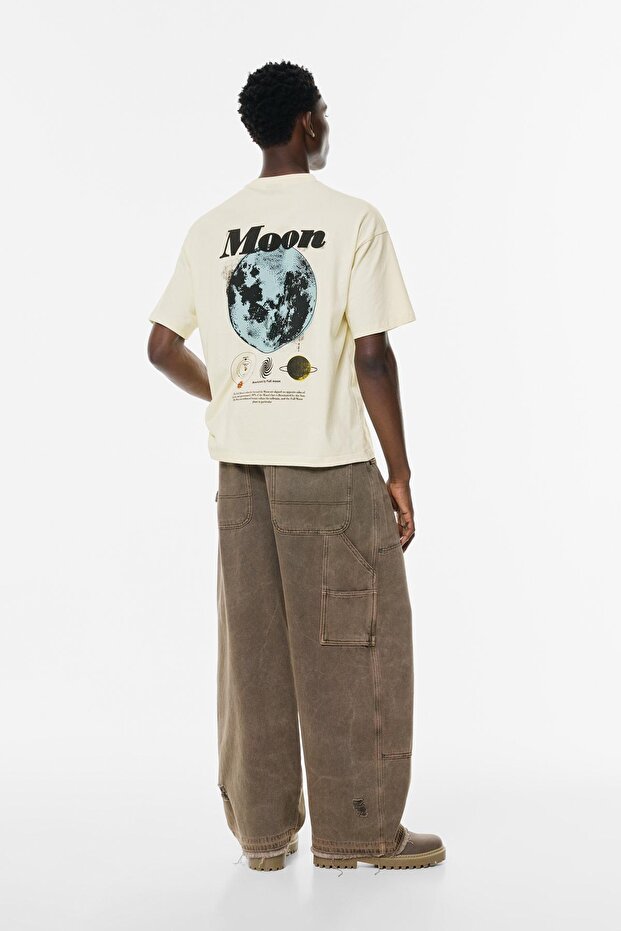 Ay grafikli t-shirt - 3
