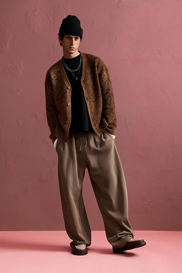 Leopar desenli hırka - 1