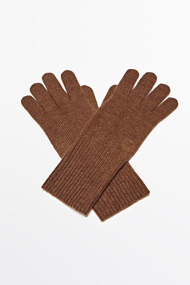 Yün karışımlı triko eldiven - 4