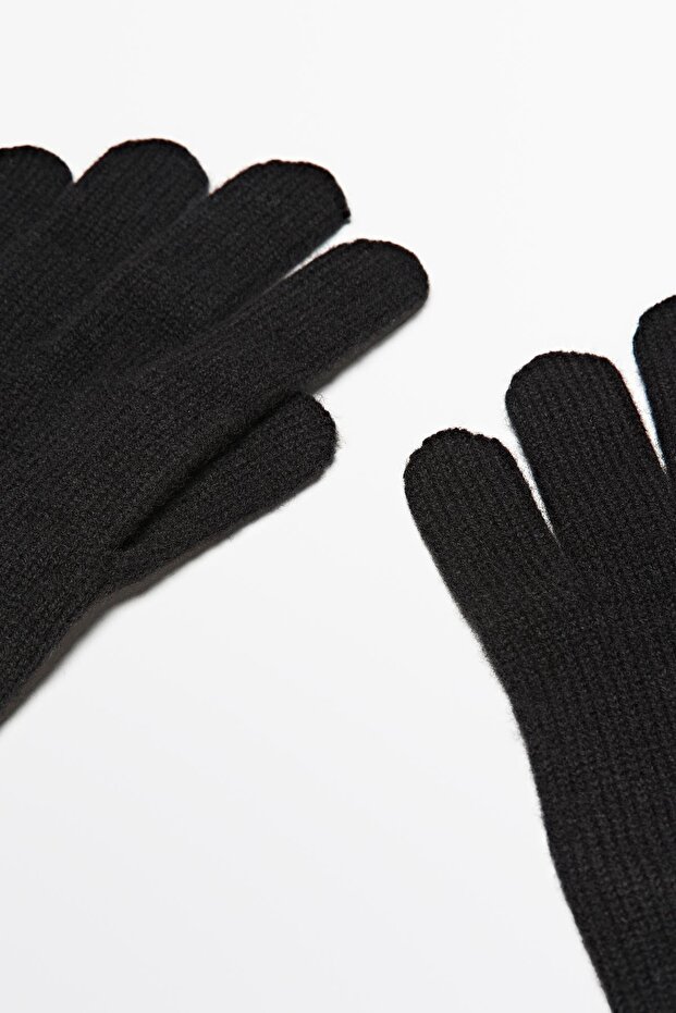 Yün karışımlı triko eldiven - 3