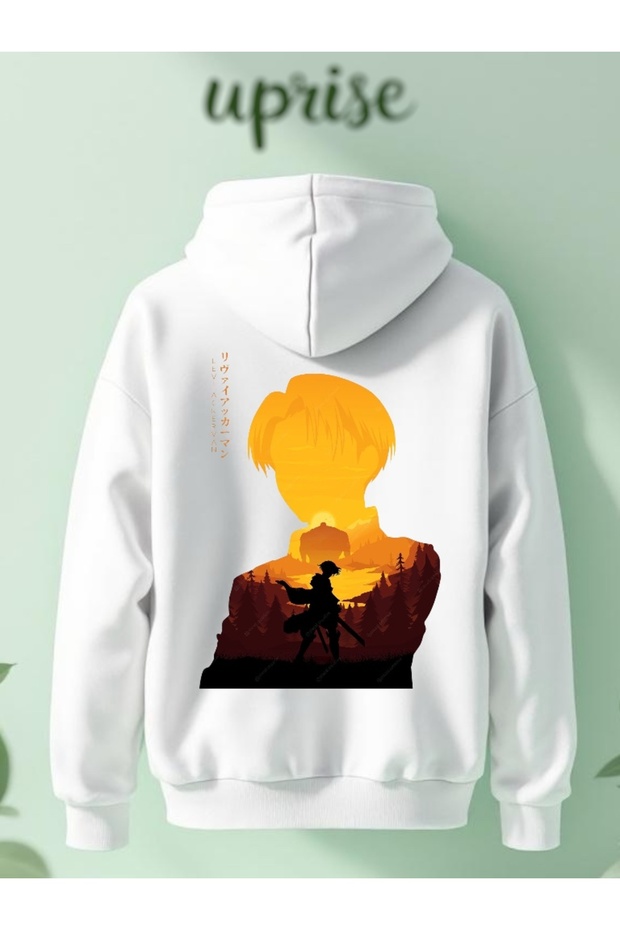 Attack on Titan Levi Ackerman Printed Cotton 3 Thread Oversize Sweatshirt