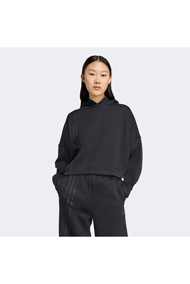 adidas 3 Stripes Hoody Kadın Siyah Sweatshirt