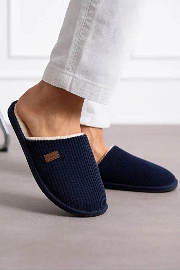 Men's Soft Plush Anti-Slip Silent Sole Winter House Slippers