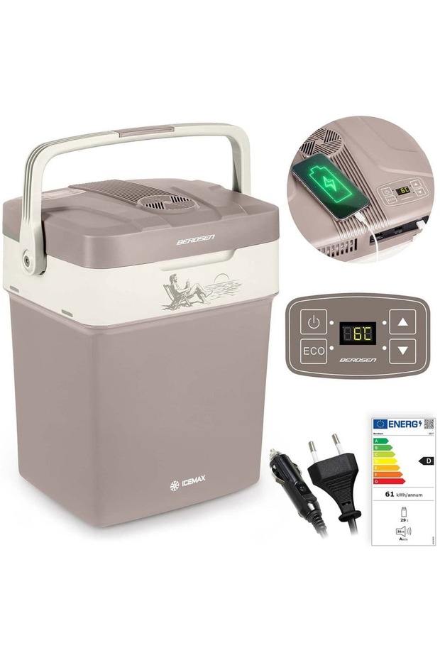 Refrigerator, electronic display, ON/OFF button, mode and Normal, built-in fan, comp... - 3