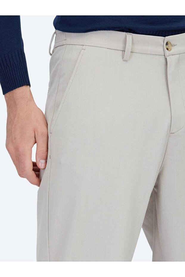 Bej Dokuma Jogging Fit Çevre Dostu Casual Pantolon - 3