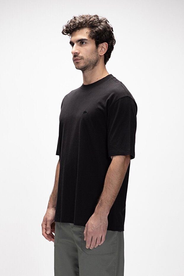 Collage Siyah Basic Erkek T-Shirt - 3