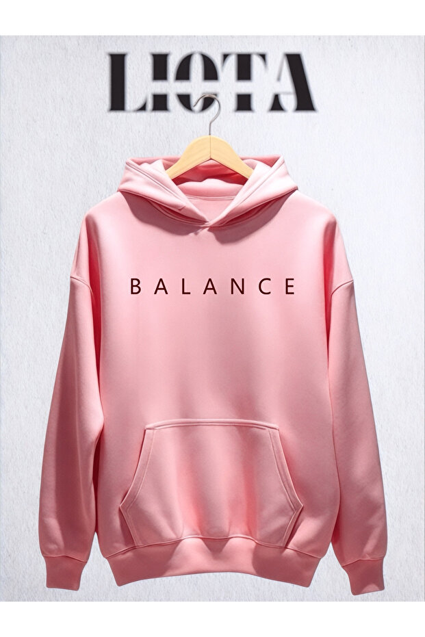 سويت شيرت قطني كبير الحجم مطبوع عليه Balance مكون من 3 خيوط