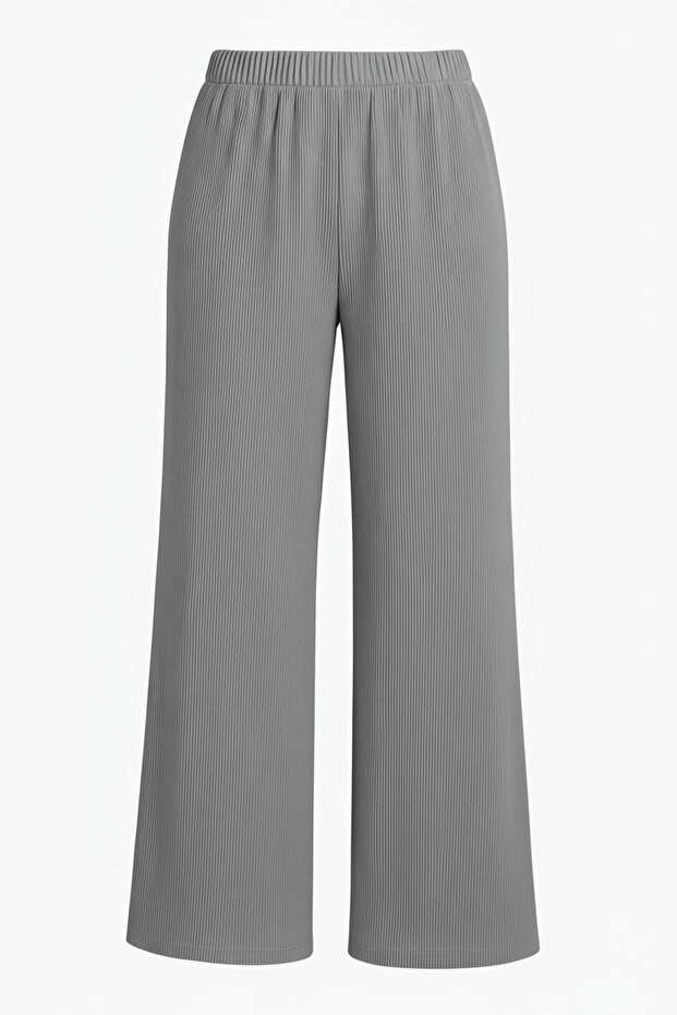 Women's Comfortable Fit Ottoman Fabric Beige Trousers