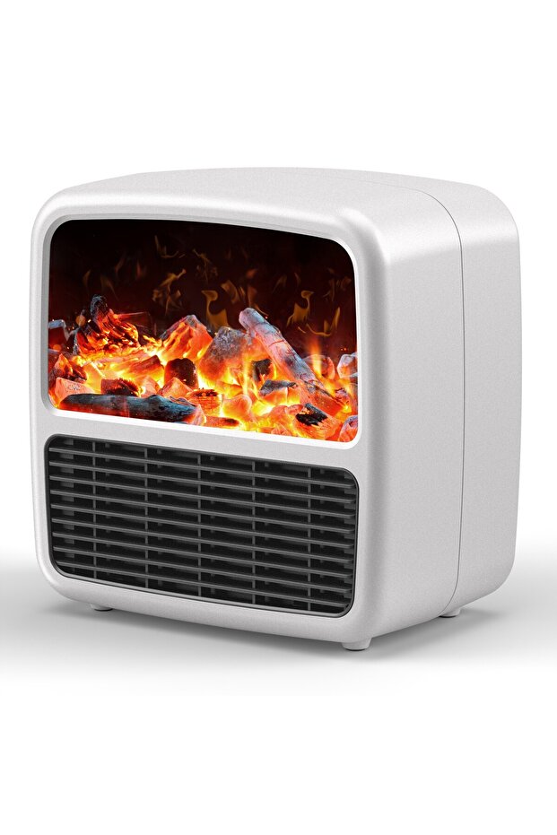 Mini Portable Heater with LCD Display, Fireplace Effect, 1500W, 2 Levels, Automatic Shut-Off, - 5