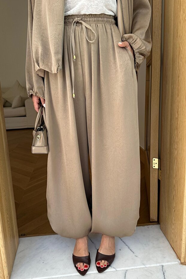Satin Shalwar Pants with Elastic Waist 51199