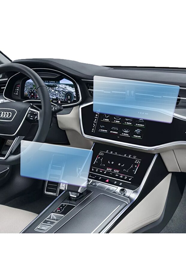 Set 2 Protective Hydrogel Navigation Auto Screens for Audi A7 2019 - 4