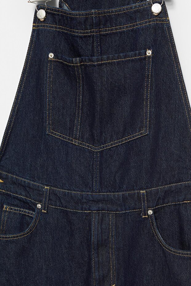 Uzun denim salopet - 8