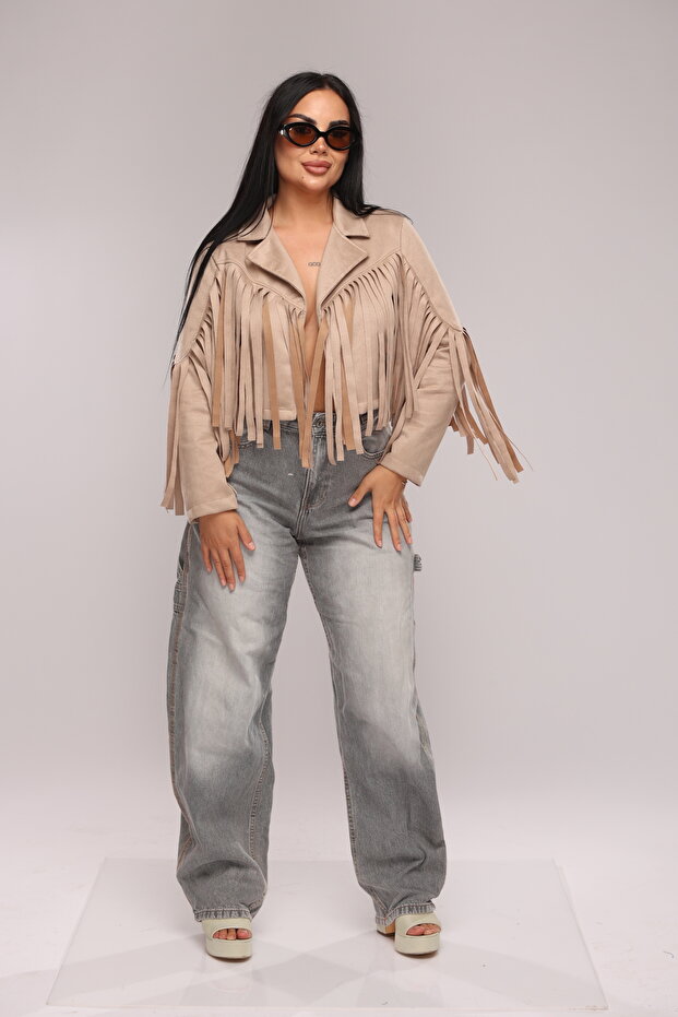Suede fringed jacket - 6