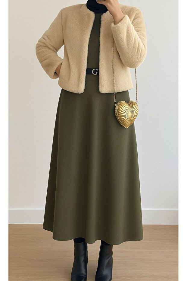 تنورة إسلامية من قماش السكوبا مع سحاب