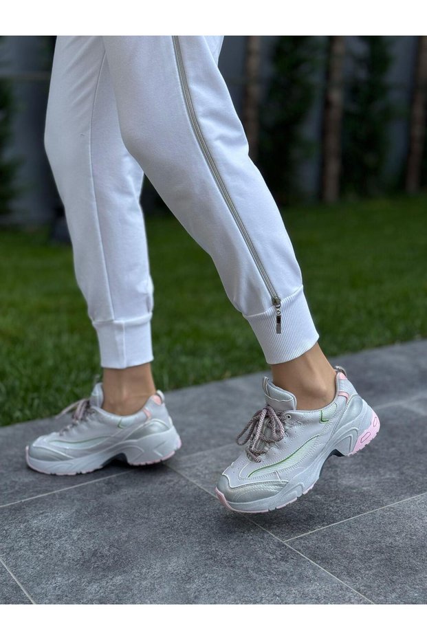 Gray Multi Lace-Up Women's Casual Sports