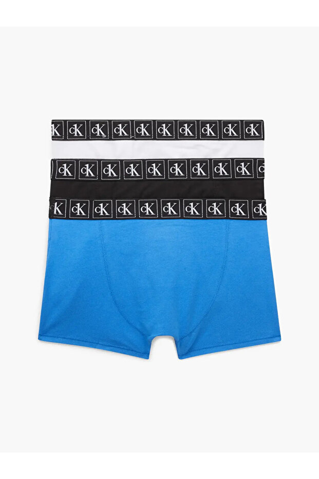3PK TRUNK Erkek Mavi Boxer Set - 4