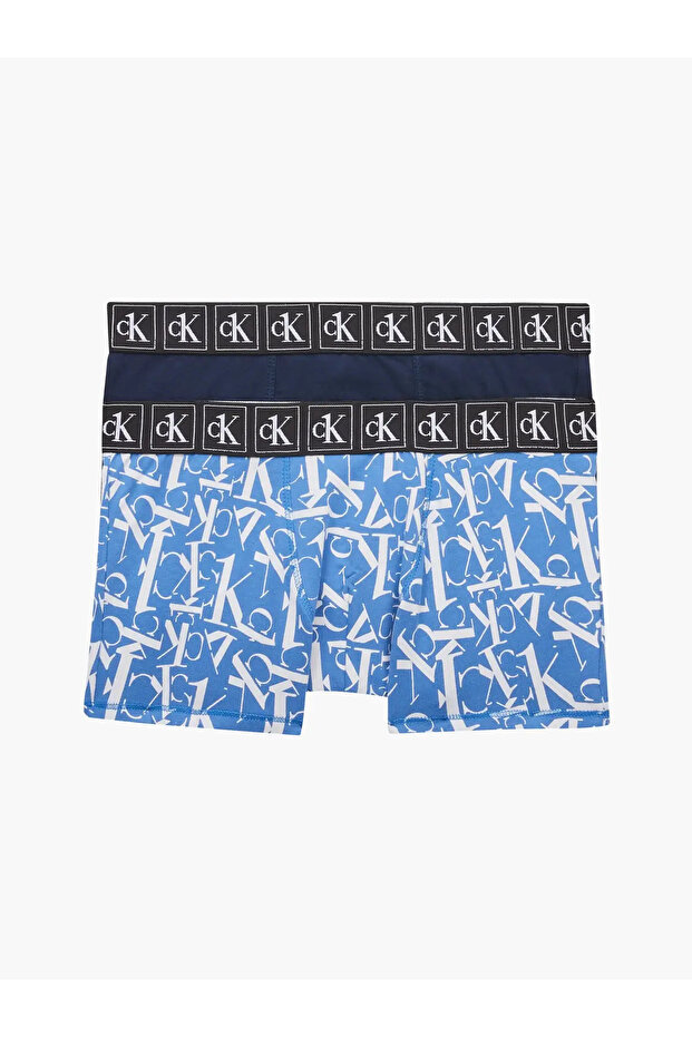 2PK TRUNK Erkek Mavi Boxer Set - 4