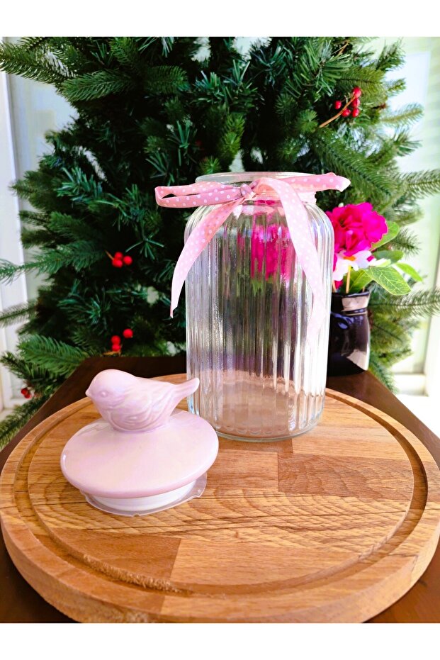 Bird Jar Classic 1300 ml Pudra - Kuş Kapaklı Kavanoz 1300 ml Pudra - 2