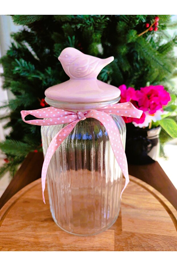 Bird Jar Classic 1300 ml Pudra - Kuş Kapaklı Kavanoz 1300 ml Pudra - 7