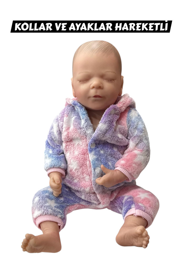 43 Cm Aksesuarlı Gerçekçi Bebek %100 Silikon Yumuşak Doku Aksesuarlı Bebek-Soft Yumuşak Gerçek Bebek - 6