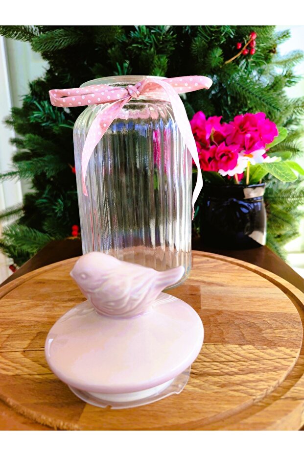 Bird Jar Classic 1300 ml Pudra - Kuş Kapaklı Kavanoz 1300 ml Pudra - 8