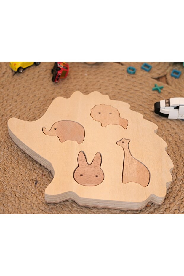 MiniVerse Kirpi Temalı Eğitici Ahşap Puzzle - 4