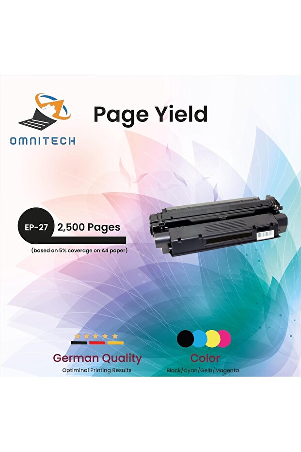 Omni Tech EP 27 Black Toner Cartridge - Compatible with Printer Canon MF3110, MF5770, MF5750, MF5730