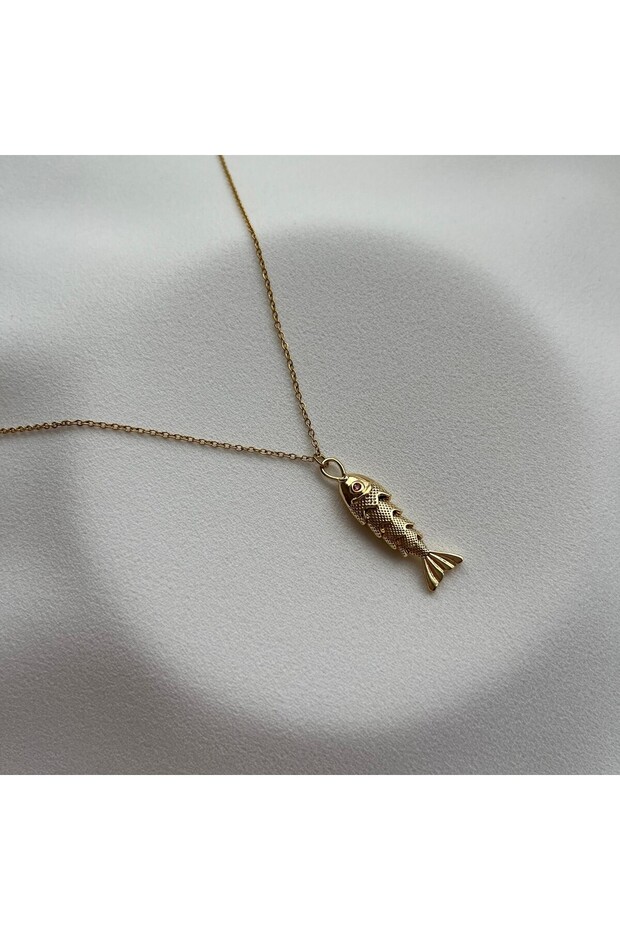Women's Steel Symbol of Abundance and Luck Fish Necklace